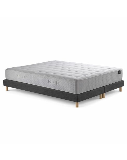 Selène 2-pocketveringmatrasset latex welcome H26 cm, donkergrijze boxspring - 160x200 cm