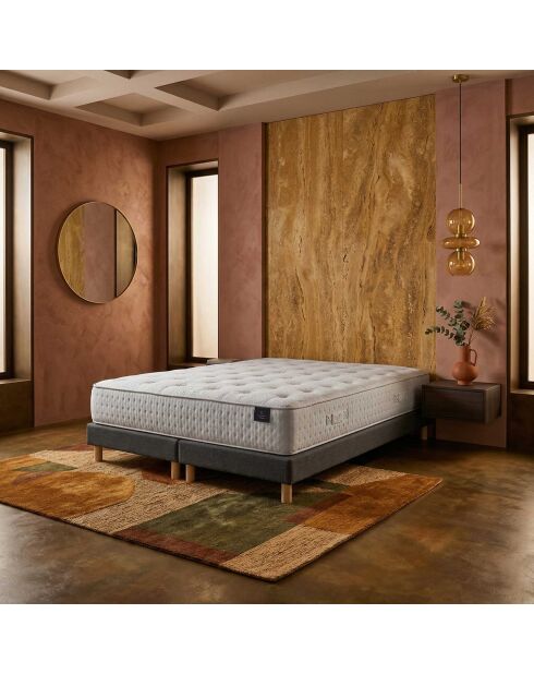 Selène 2-pocketveringmatrasset latex welcome H26 cm, donkergrijze boxspring - 160x200 cm