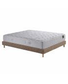 Ensemble matelas ressorts ensachés Comète H27 cm, sommier taupe - 140x200 cm