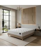 Ensemble matelas ressorts ensachés Comète H27 cm, sommier taupe - 140x200 cm