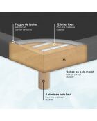 Ensemble Matelas ressorts ensachés mémoire de forme Hecate H26 cm, garnissage cachemire, tête de lit capitonnée, sommier gris foncé - 140x200 cm