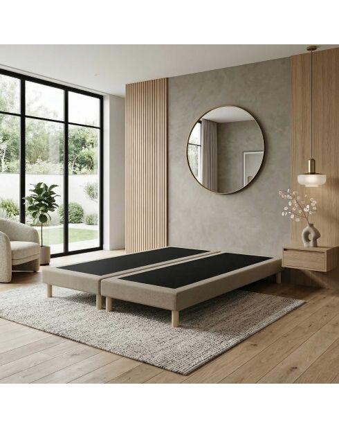 Base imbottita con doghe fisse, letto rigido, supporto ottimale, tortora - 160x200 cm
