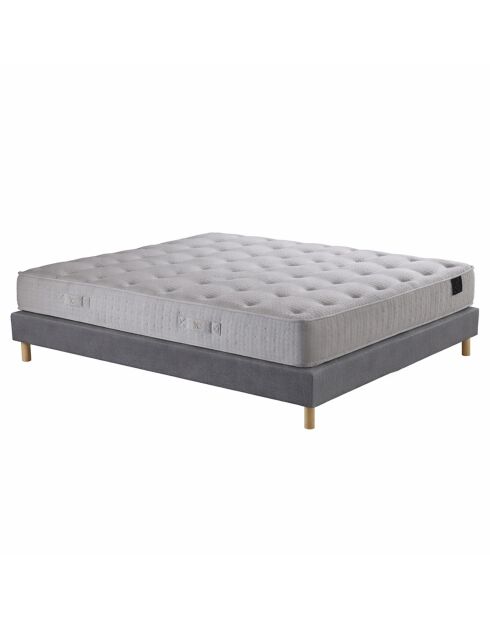 Comète Taschenfedermatratzenset H27 cm, hellgraues Boxspringbett - 140x190 cm