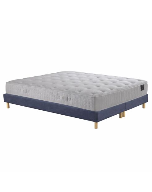 Set materassi a molle insacchettate Comète H27 cm, box spring blu - 160x200 cm