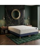 Helios Matratzenset aus Memoryschaum, Füllung aus Kaschmir, H31 cm, blaues Boxspringbett, 160 x 200 cm