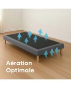 Base imbottita con doghe fisse, letto rigido, supporto ottimale, grigio scuro - 90x200 cm