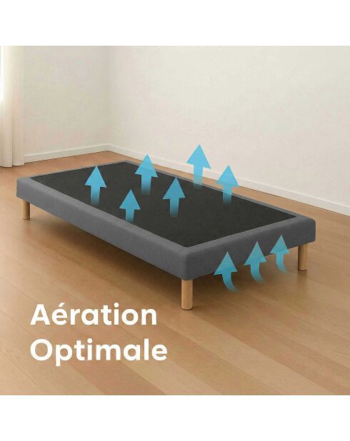 Base imbottita con doghe fisse, letto rigido, supporto ottimale, grigio scuro - 90x200 cm