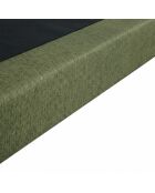 Ensemble sommier tapissier à lattes fixes et tête de lit capitonnée vert - 160x200 cm