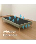 Base imbottita con doghe fisse, letto rigido, supporto ottimale - verde - 90x200 cm