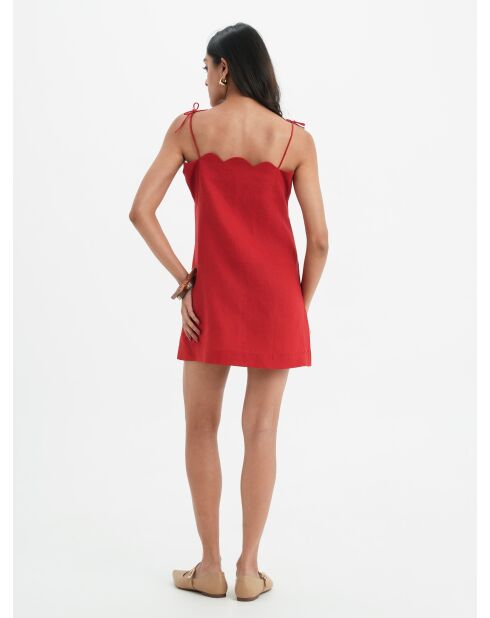 Rotes Leinenkleid Zoe