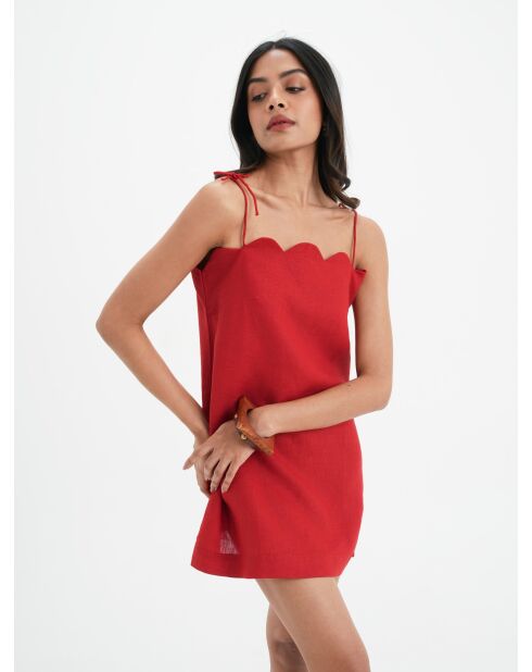 Rotes Leinenkleid Zoe