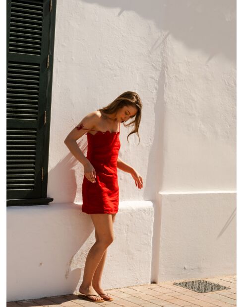 Rotes Leinenkleid Zoe