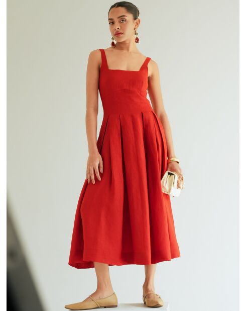Rotes Leinenkleid Celeste