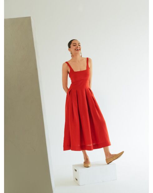 Rotes Leinenkleid Celeste