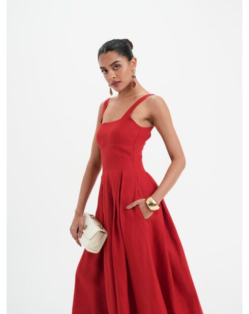 Rotes Leinenkleid Celeste