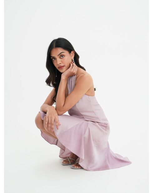 Rosafarbenes Leinenkleid Delphine