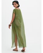 Olivgrünes Oversize-Baumwollkleid Leone