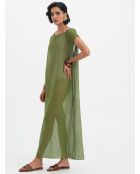 Olivgrünes Oversize-Baumwollkleid Leone