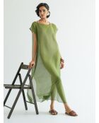 Olivgrünes Oversize-Baumwollkleid Leone