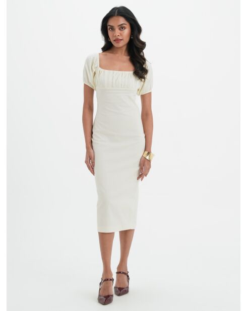 Baumwollkleid Anais in Butter