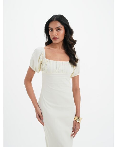 Baumwollkleid Anais in Butter