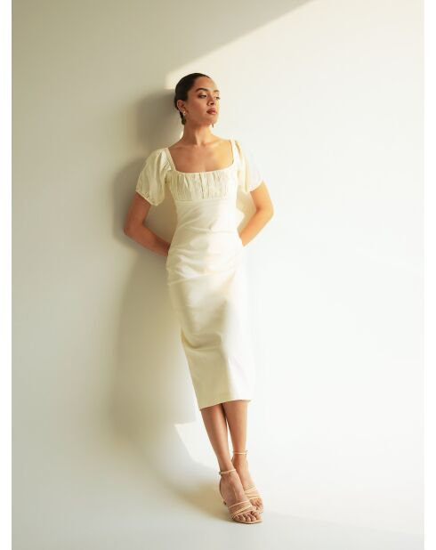 Baumwollkleid Anais in Butter