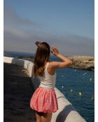 Jupe  en coton Sasha vichy corail