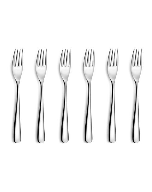 Set de 6 fourchettes gateau Alpha argentée - 20.4 x16.8 x15.5 cm
