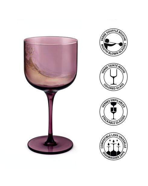 Lot de 4 verres à pied Eyden rose - 26 cl