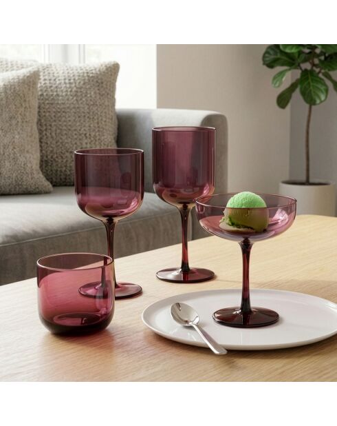 Lot de 4 verres à pied Eyden rose - 26 cl