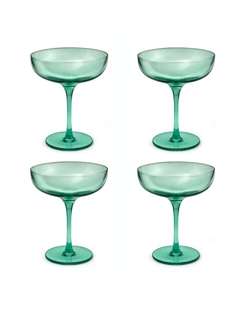 Lot de 4 coupes à champagne Eyden vert - 17cl