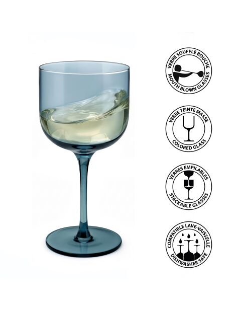 Lot de 4 verres à pied Eyden bleu - 26cl