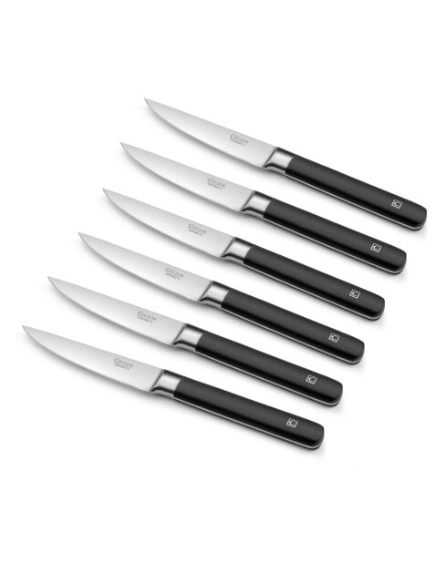 Set 6 couteaux steak Kasaro argentés - 2.5mm