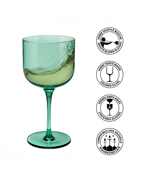 Lot de 4 verres à pied Eyden vert - 26cl