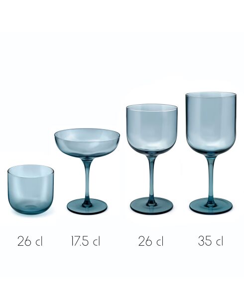 Set di 4 bicchieri blu con stelo Eyden - 35cl