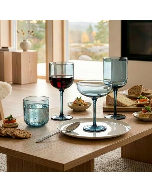 Set di 4 bicchieri blu con stelo Eyden - 35cl