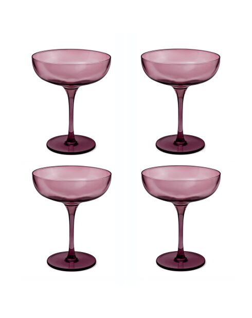 Set van 4 roze Eyden champagneglazen - 17 cl