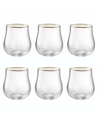Lot de 6 gobelets Altesse transparent/doré - 35cl