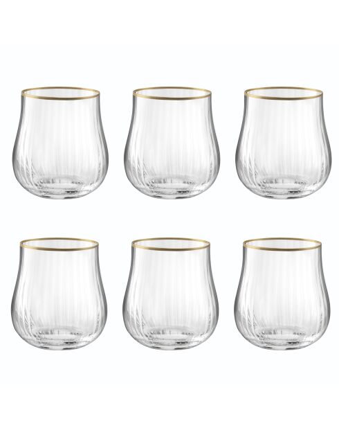 Lot de 6 gobelets Altesse transparent/doré - 35cl