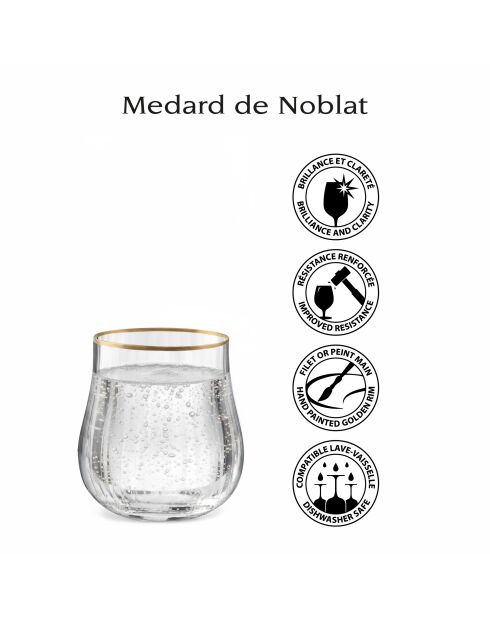 Lot de 6 gobelets Altesse transparent/doré - 35cl