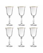 Lot de 6 verres à pied Altesse transparent/doré - 35cl