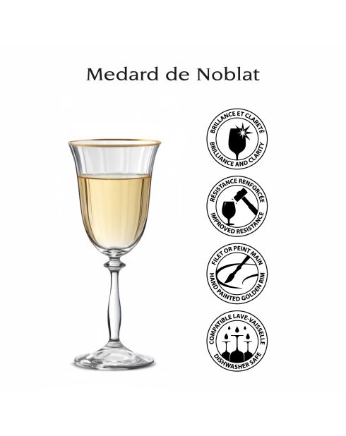 Lot de 6 verres à pied Altesse transparent/doré - 35cl