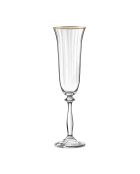 Set van 6 Altesse transparante/gouden champagneglazen - 19cl