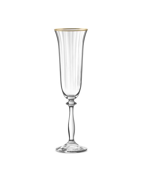 Set van 6 Altesse transparante/gouden champagneglazen - 19cl