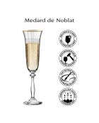 Set van 6 Altesse transparante/gouden champagneglazen - 19cl