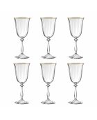 Set mit 6 Altesse transparenten/goldenen Stielgläsern — 25 cl