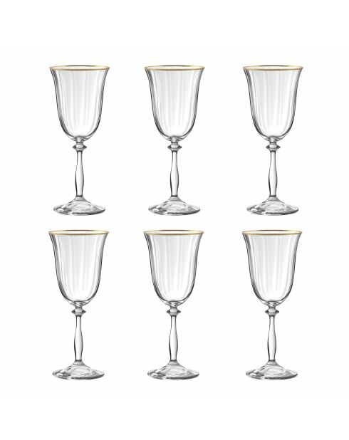 Set mit 6 Altesse transparenten/goldenen Stielgläsern — 25 cl