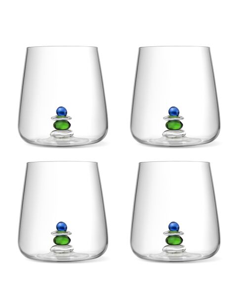 Lot de 4 gobelets assortis Cairn bleu/vert - 43cl