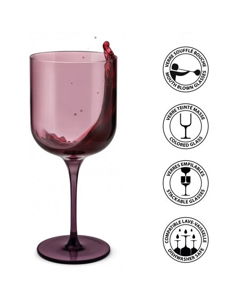 Set de 4 vasos rosas con tallo Eyden - 35 cl