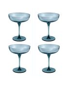 set van 4 blauwe Eyden champagneglazen - 17cl